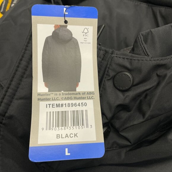 NEW Hunter Mens 3-In-1 Jacket Black Large Polyester Waterproof Vest Lined Jck161 - Picture 3 of 8